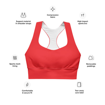 Longline sports bra- Alizarin