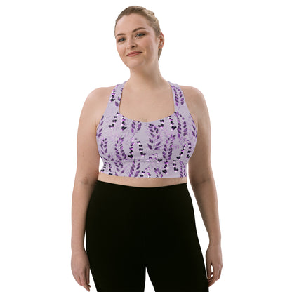 Longline sports bra- Purple Fern