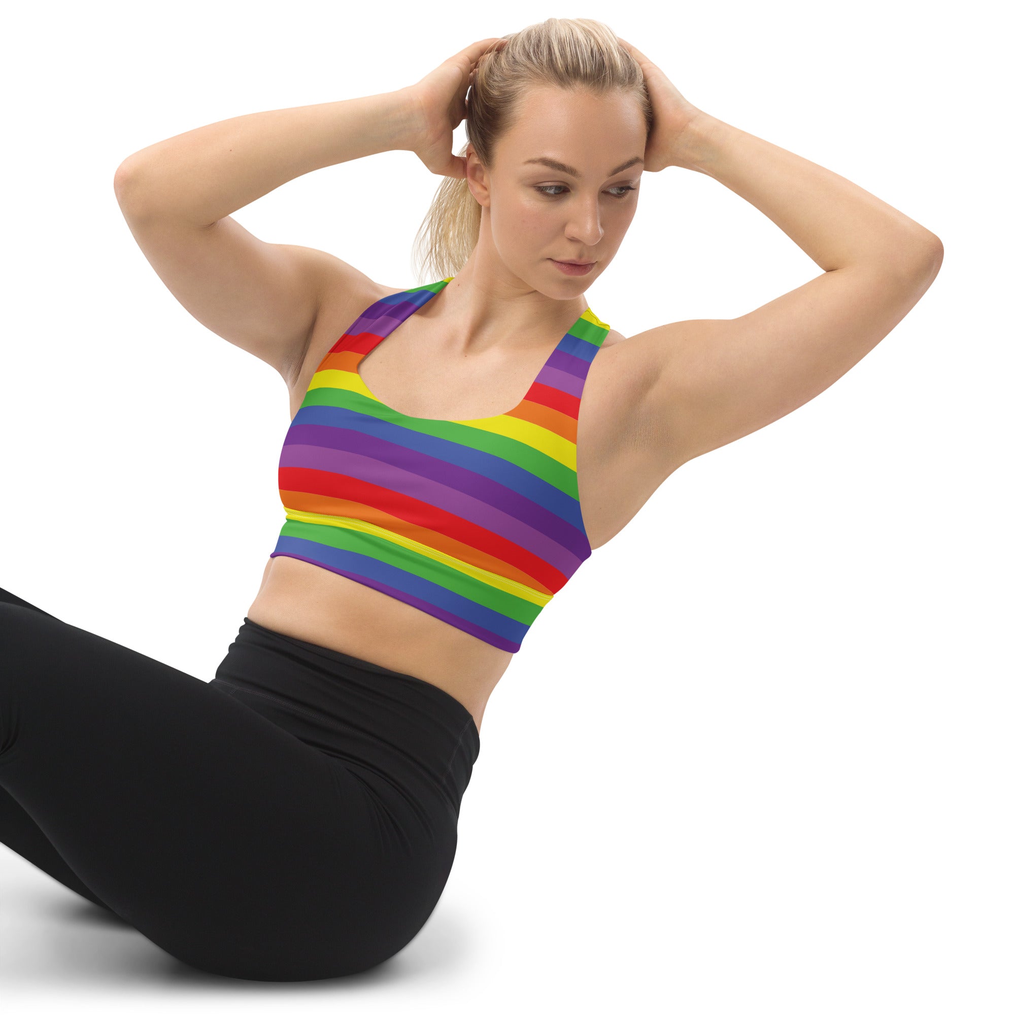 Longline sports bra- Pride Rainbow