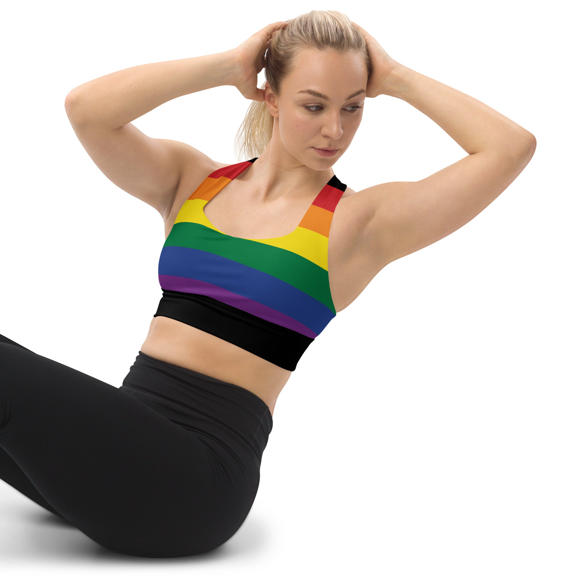 Longline sports bra- Pride Rainbow