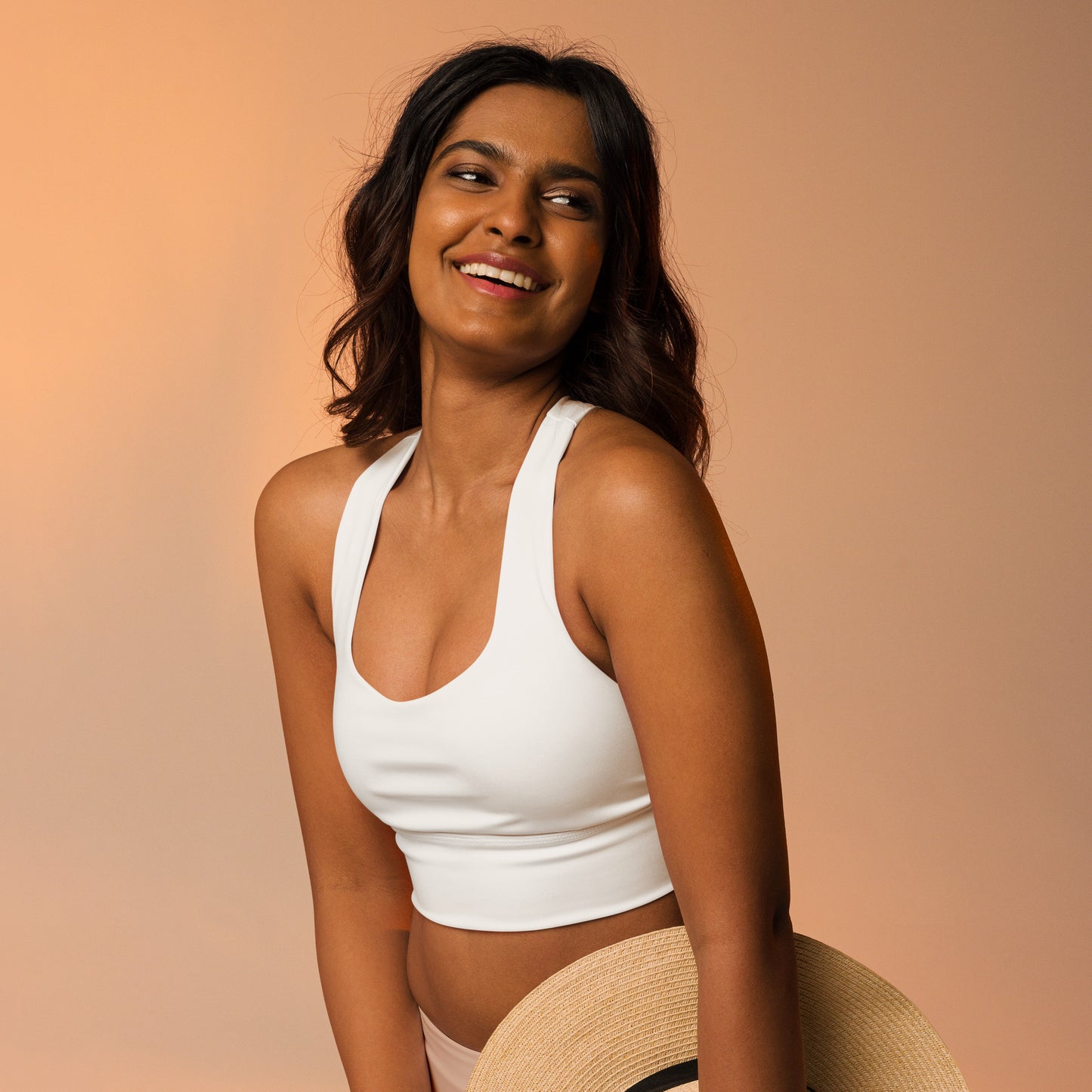 Longline sports bra- White