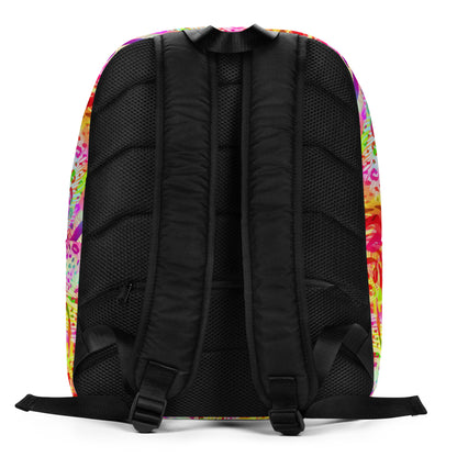 Minimalist Backpack- Animal print summer Yellow,Red with Pink
