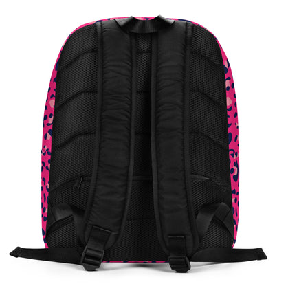 Minimalist Backpack- Leopard Print Dark Pink