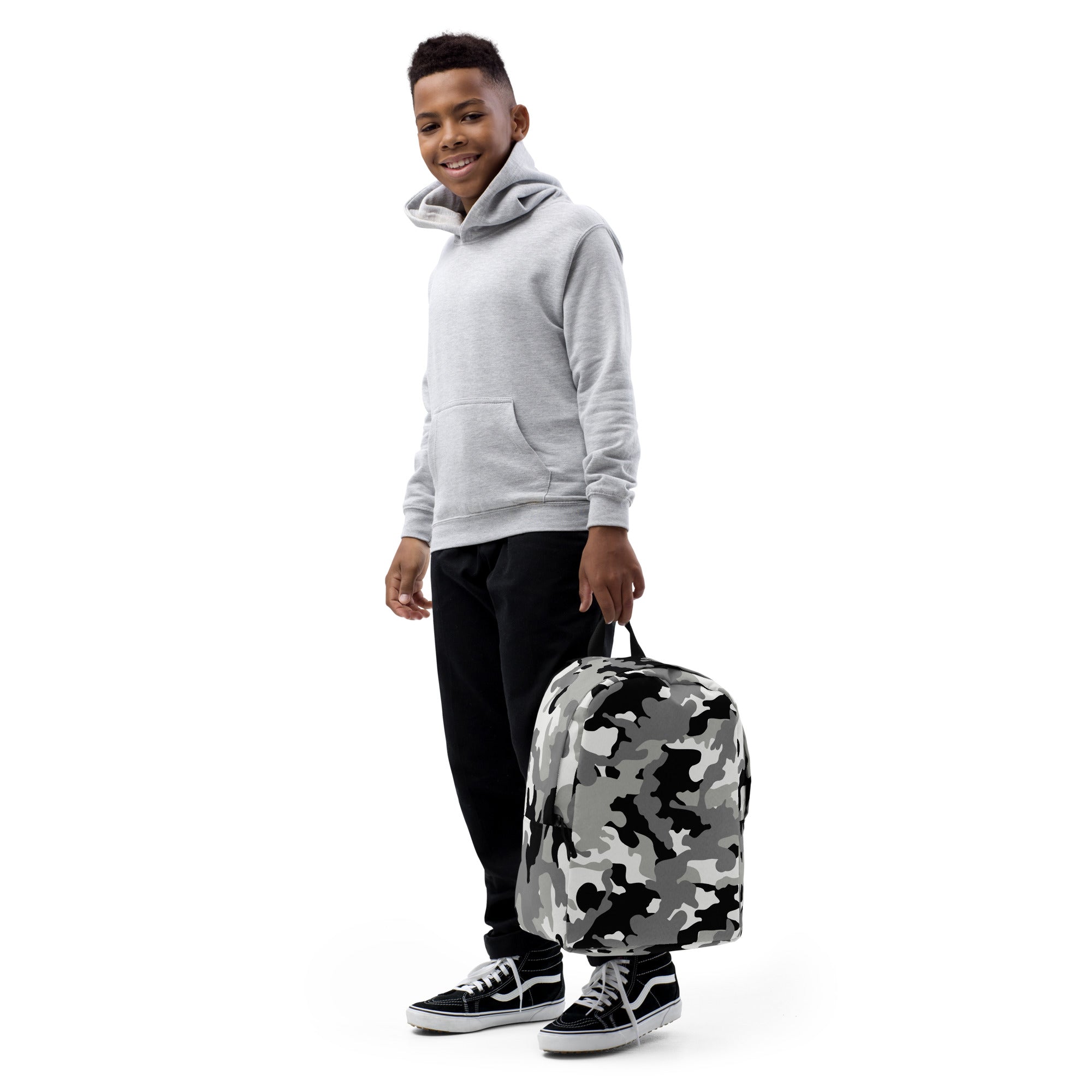 Minimalist Backpack- Camo Black And Grey