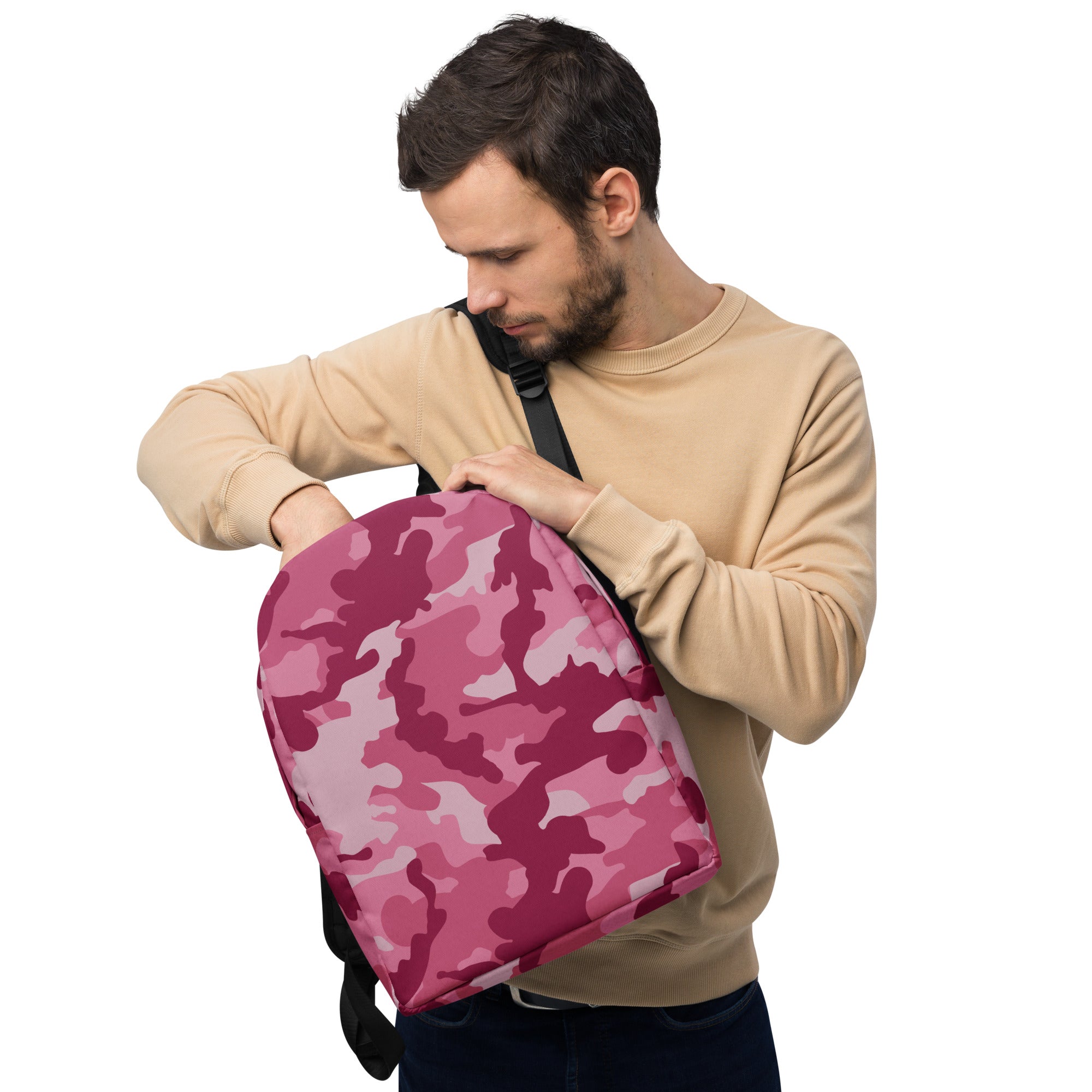 Minimalist Backpack- Camo Dark Pink