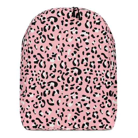 Minimalist Backpack- Leopard print Baby Pink