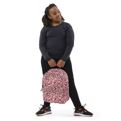 Minimalist Backpack- Leopard print Baby Pink