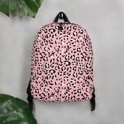 Minimalist Backpack- Leopard print Baby Pink