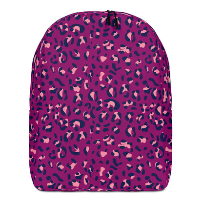 Minimalist Backpack- Leopard Print Purple