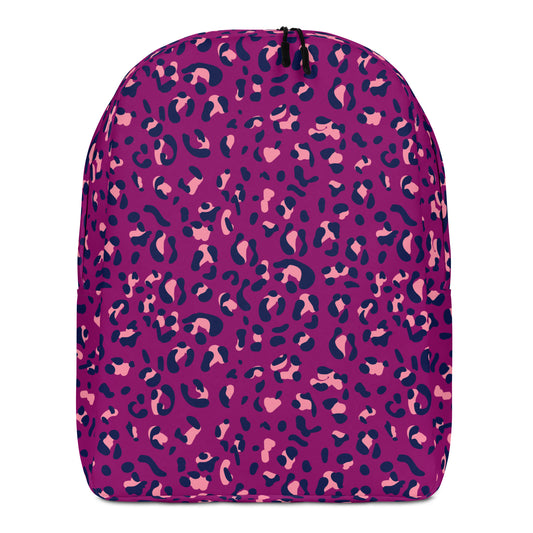 Minimalist Backpack- Leopard Print Purple