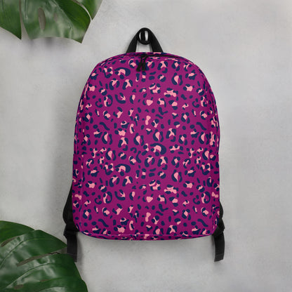 Minimalist Backpack- Leopard Print Purple