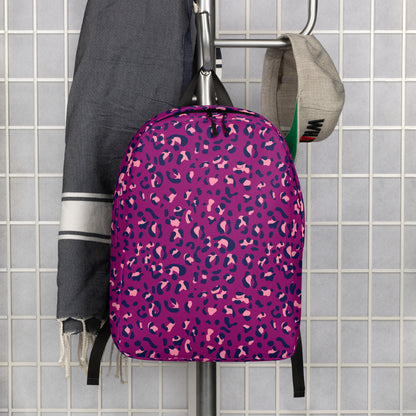 Minimalist Backpack- Leopard Print Purple