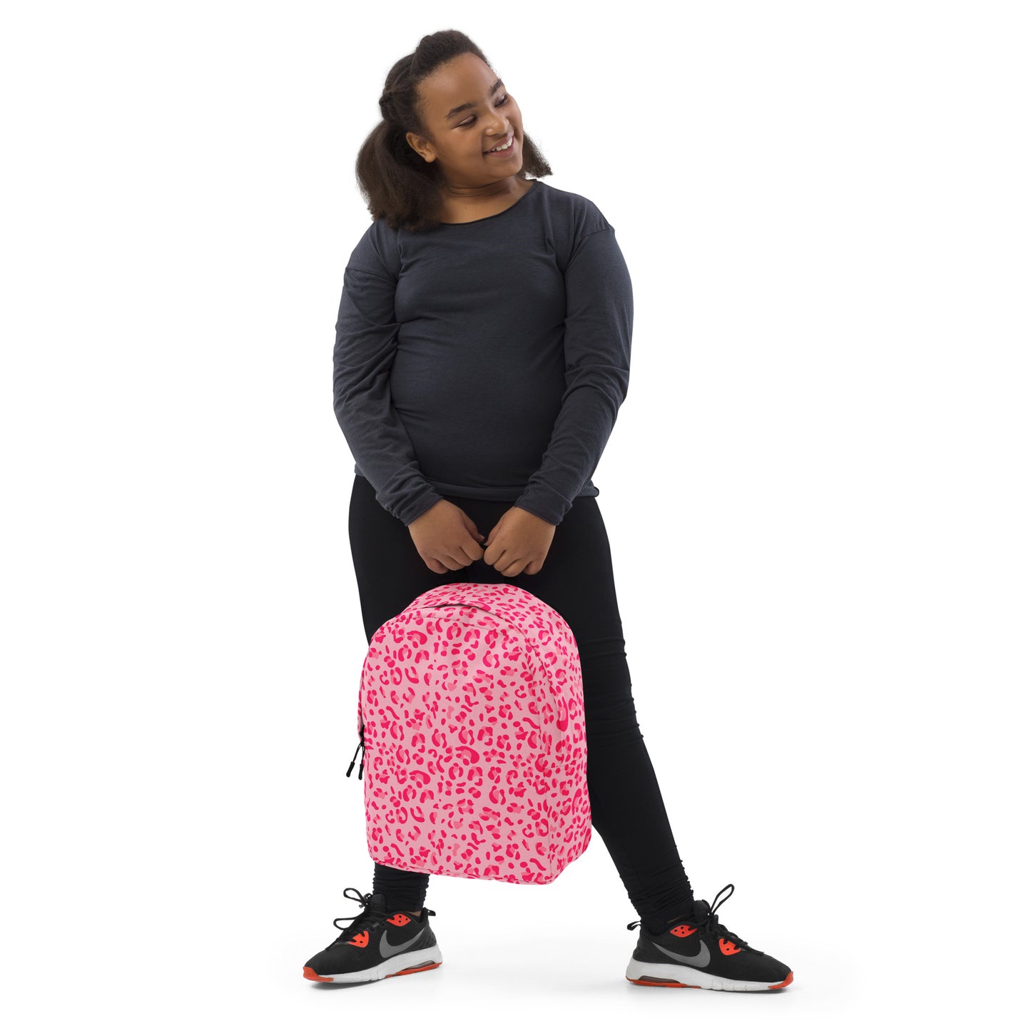 Minimalist Backpack- Leopard Print Light Light Pink