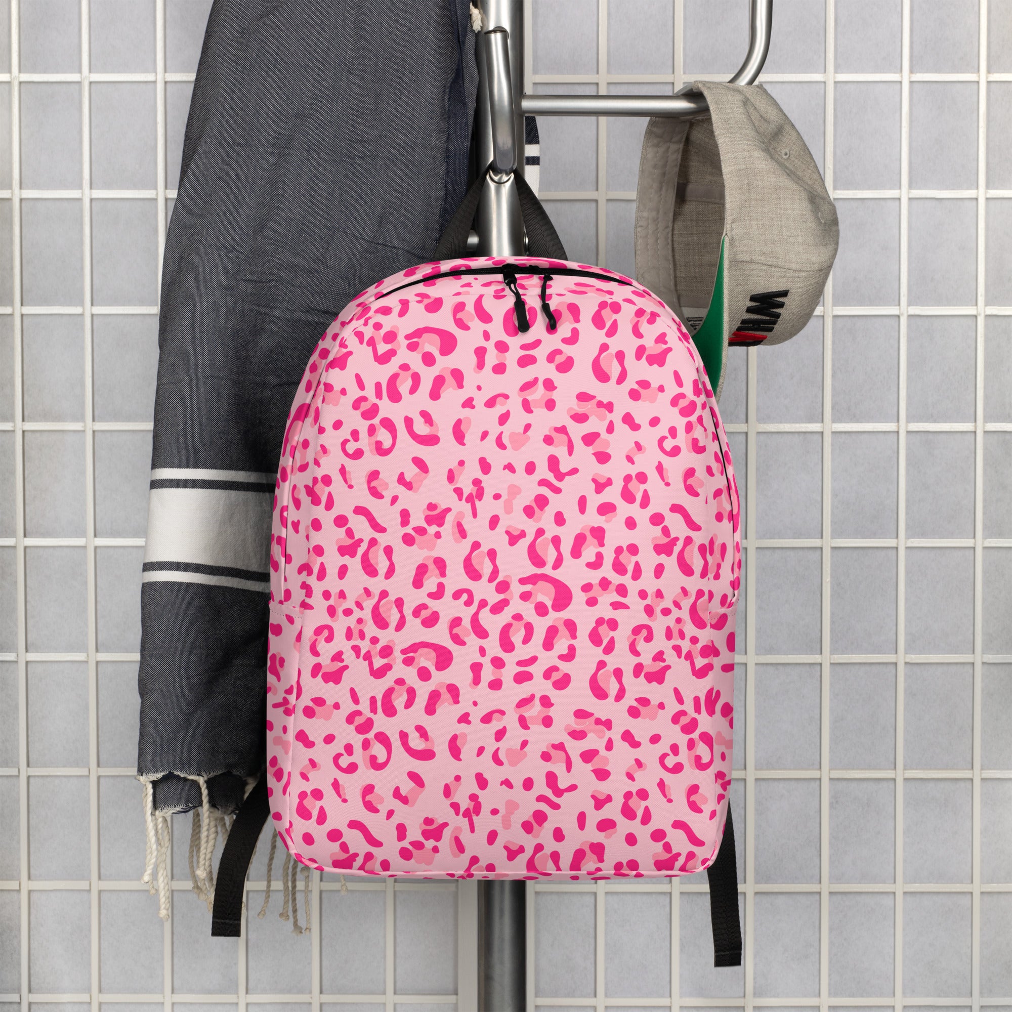 Minimalist Backpack- Leopard Print Light Light Pink