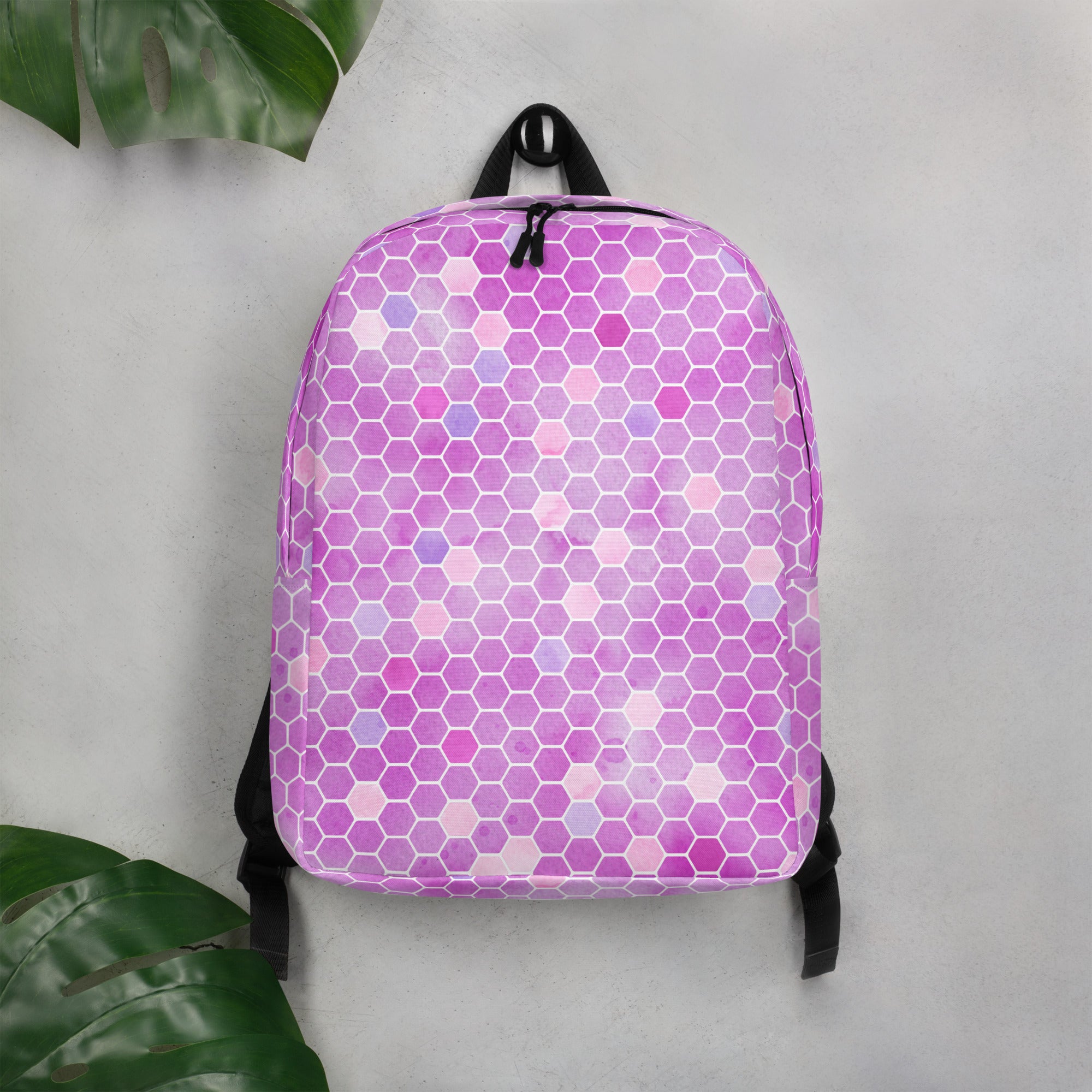 Minimalist Backpack- Honeycomb Pink