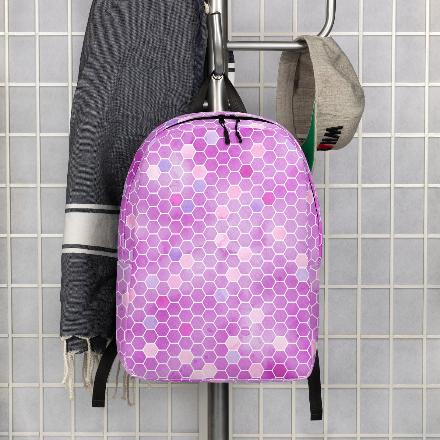 Minimalist Backpack- Honeycomb Pink