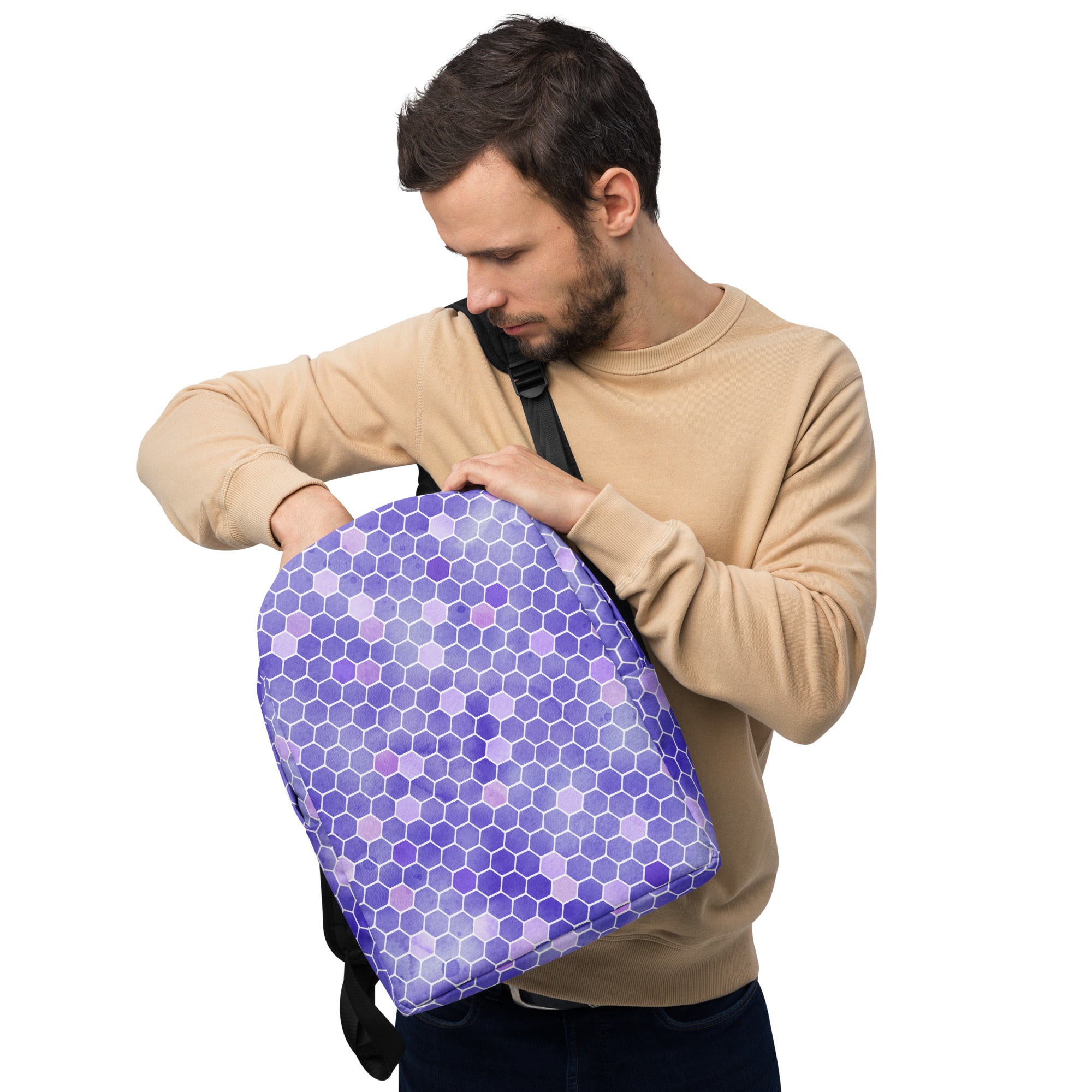 Minimalist Backpack- Honeycomb Purple