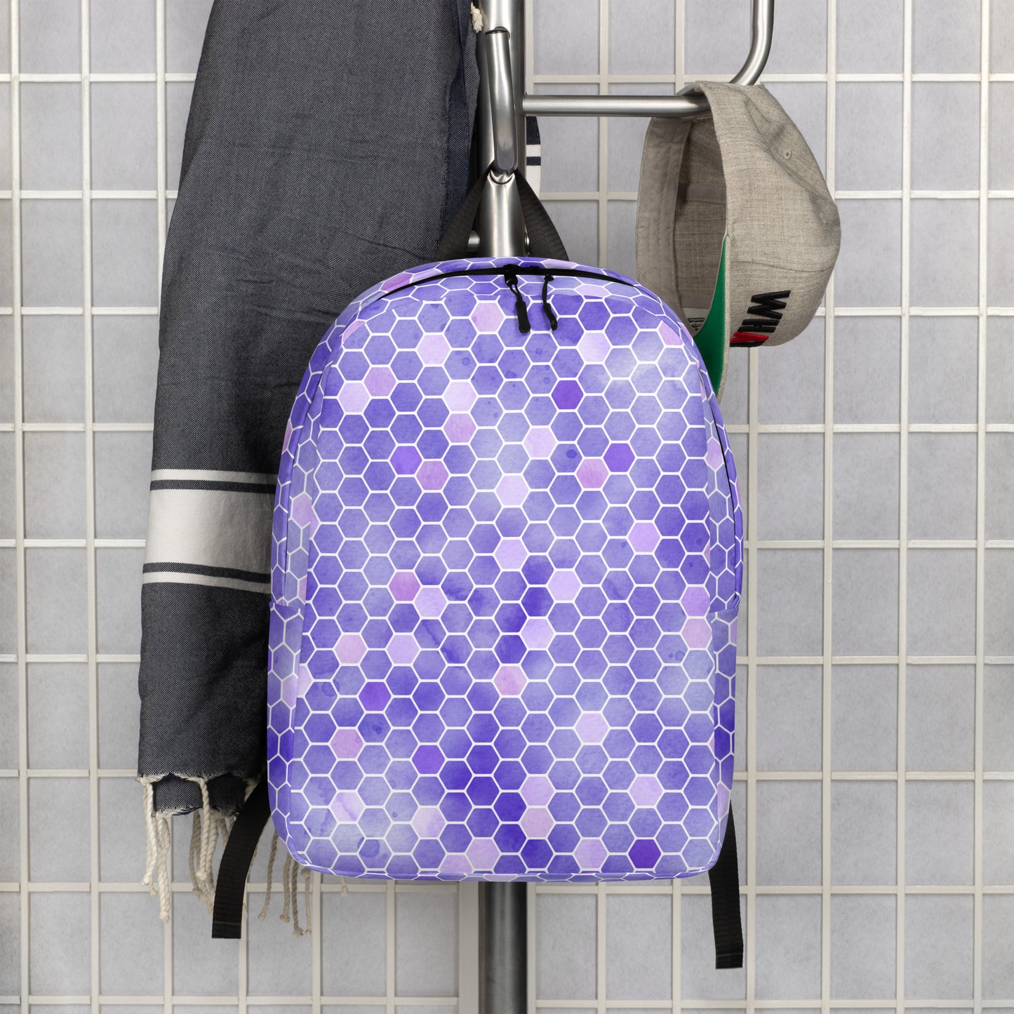 Minimalist Backpack- Honeycomb Purple