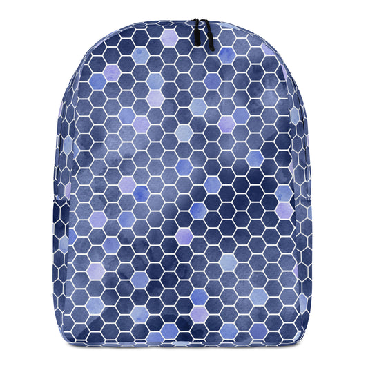 Minimalist Backpack- Honeycomb Blue