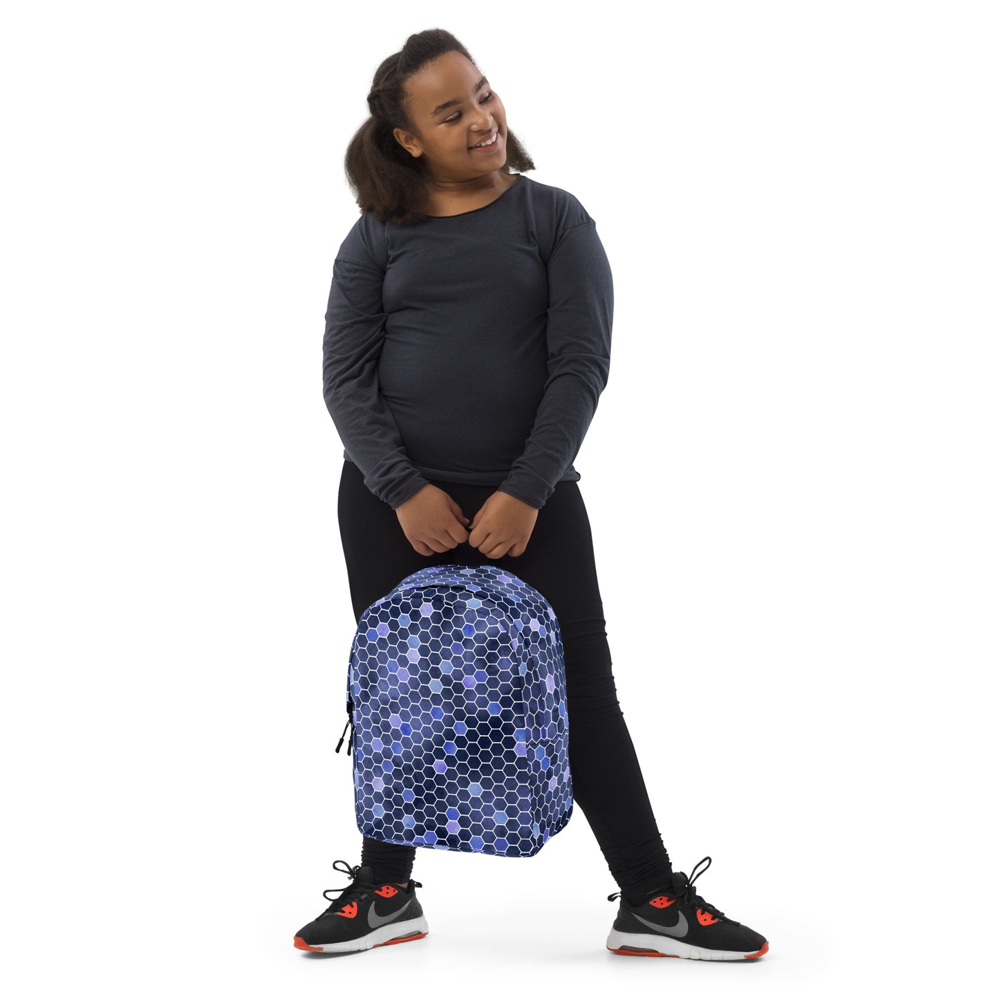 Minimalist Backpack- Honeycomb Blue