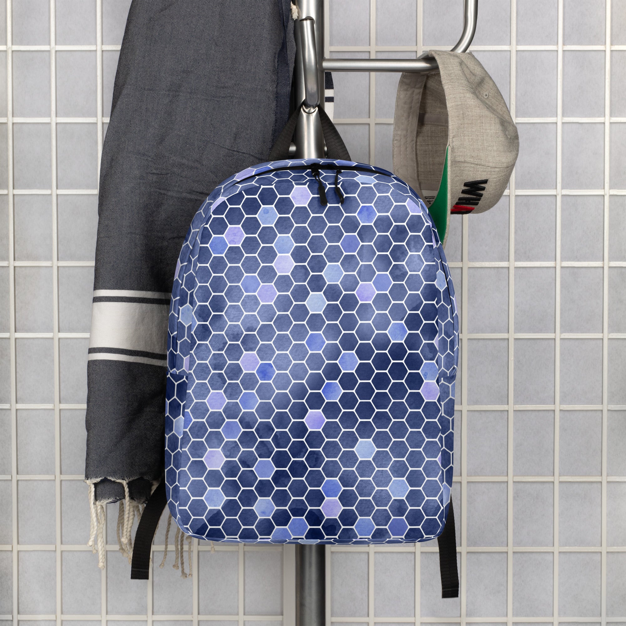 Minimalist Backpack- Honeycomb Blue