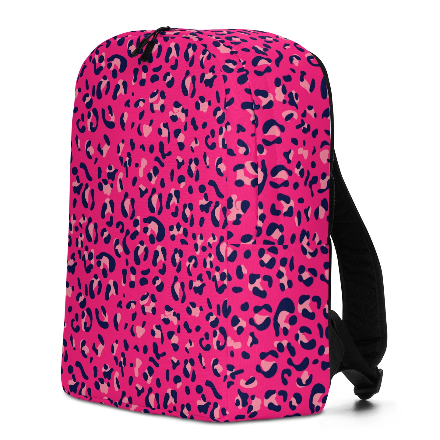 Minimalist Backpack- Leopard Print Dark Pink