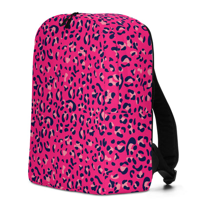 Minimalist Backpack- Leopard Print Dark Pink