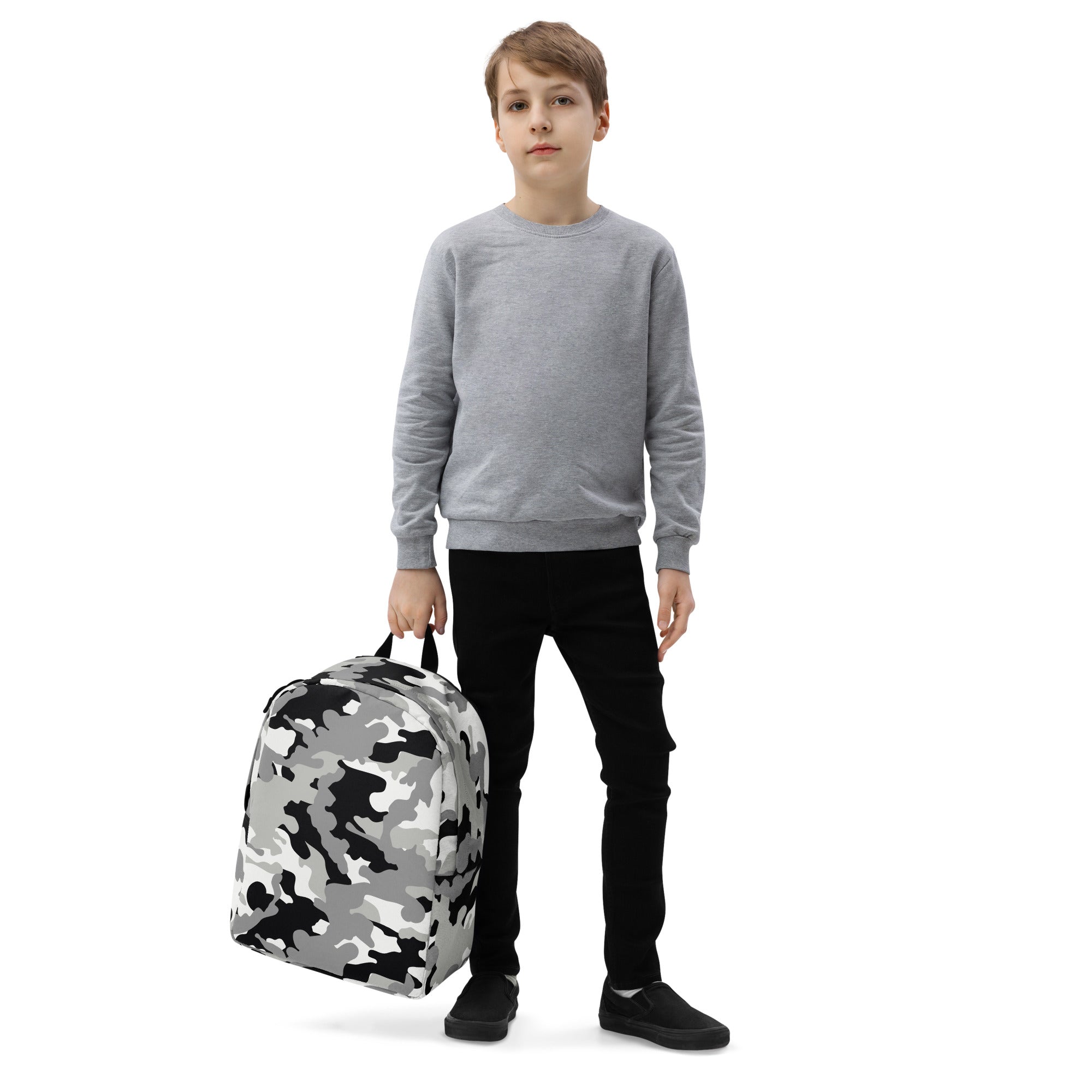 Minimalist Backpack- Camo Black And Grey