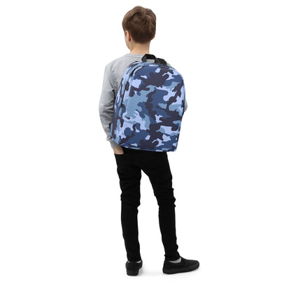 Minimalist Backpack- Camo Blue And Black