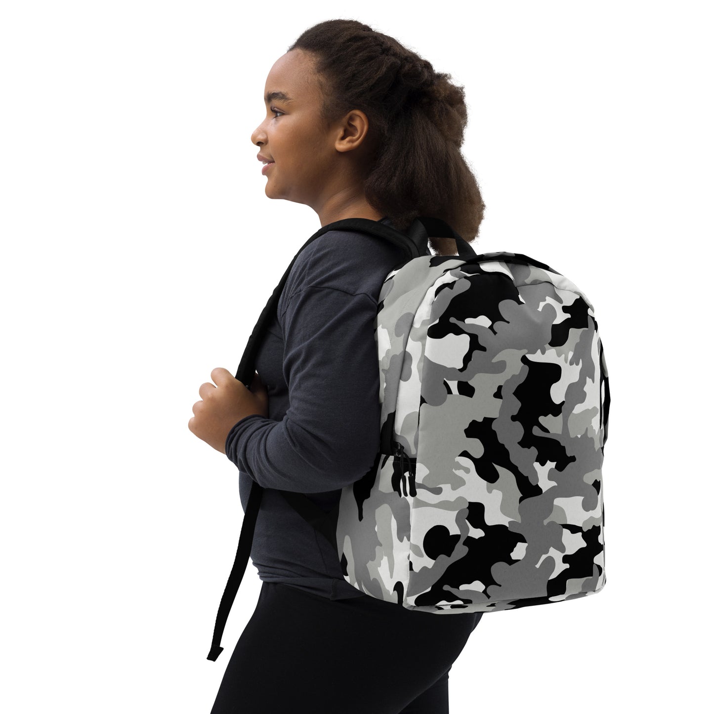 Minimalist Backpack- Camo Black And Grey