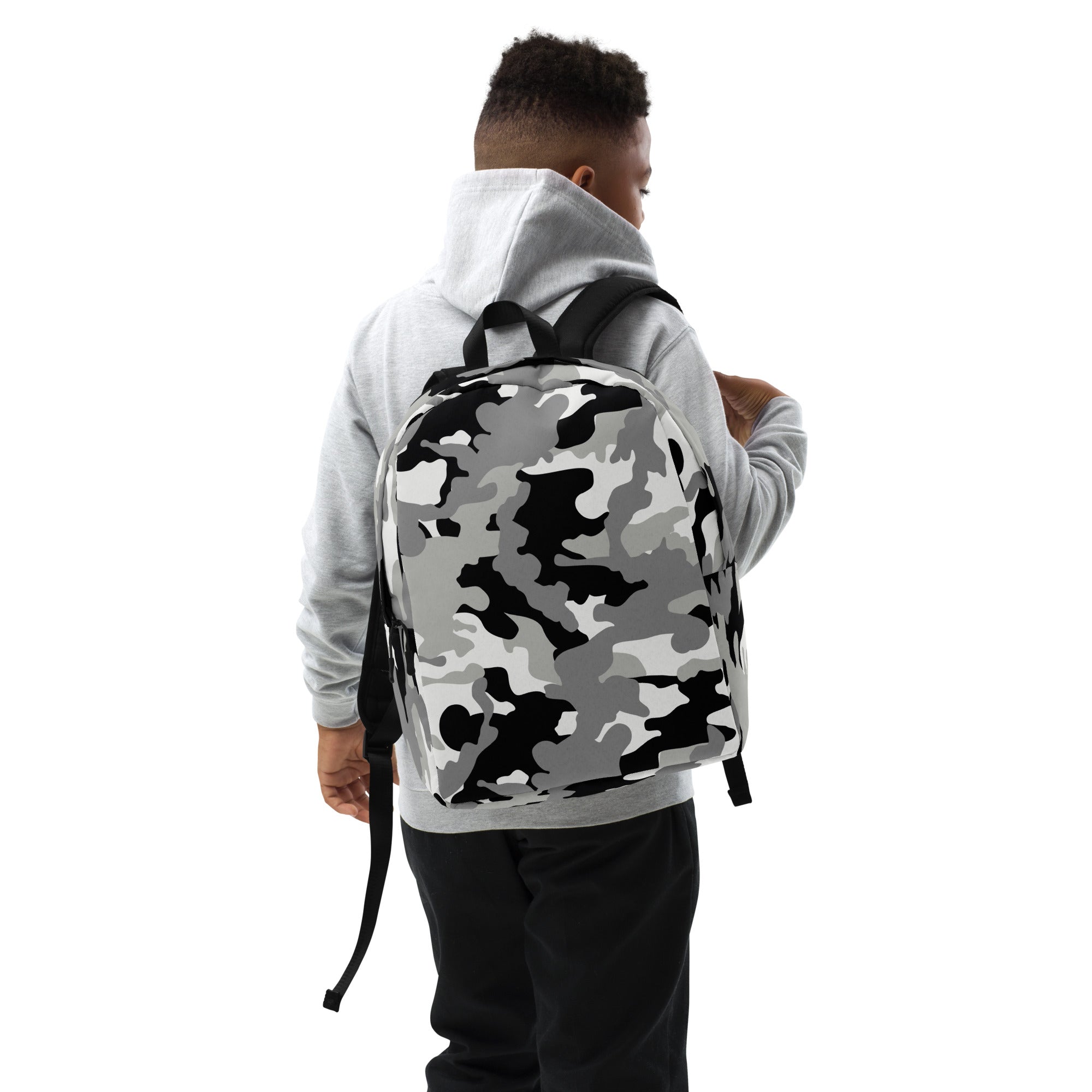 Minimalist Backpack- Camo Black And Grey