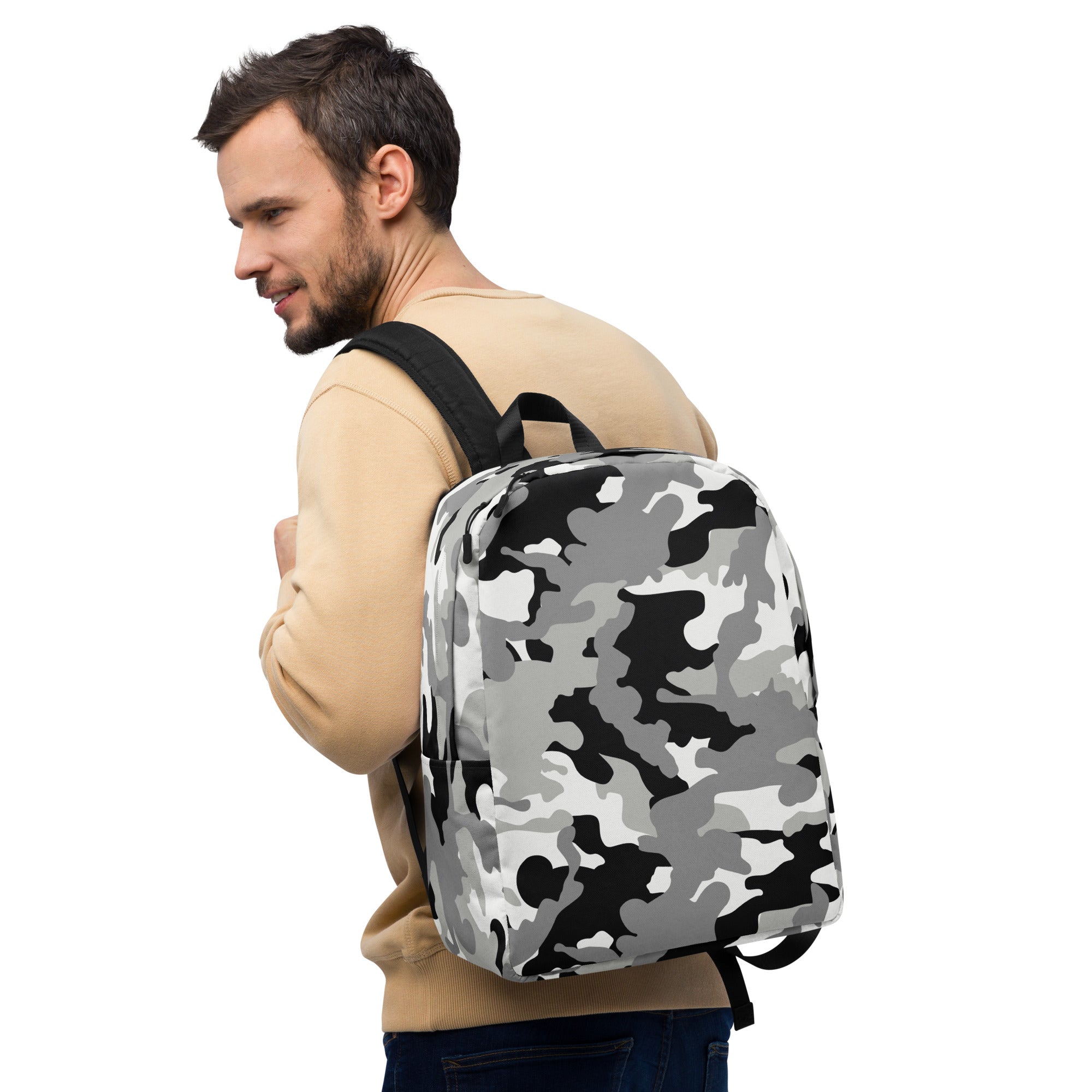 Minimalist Backpack- Camo Black And Grey