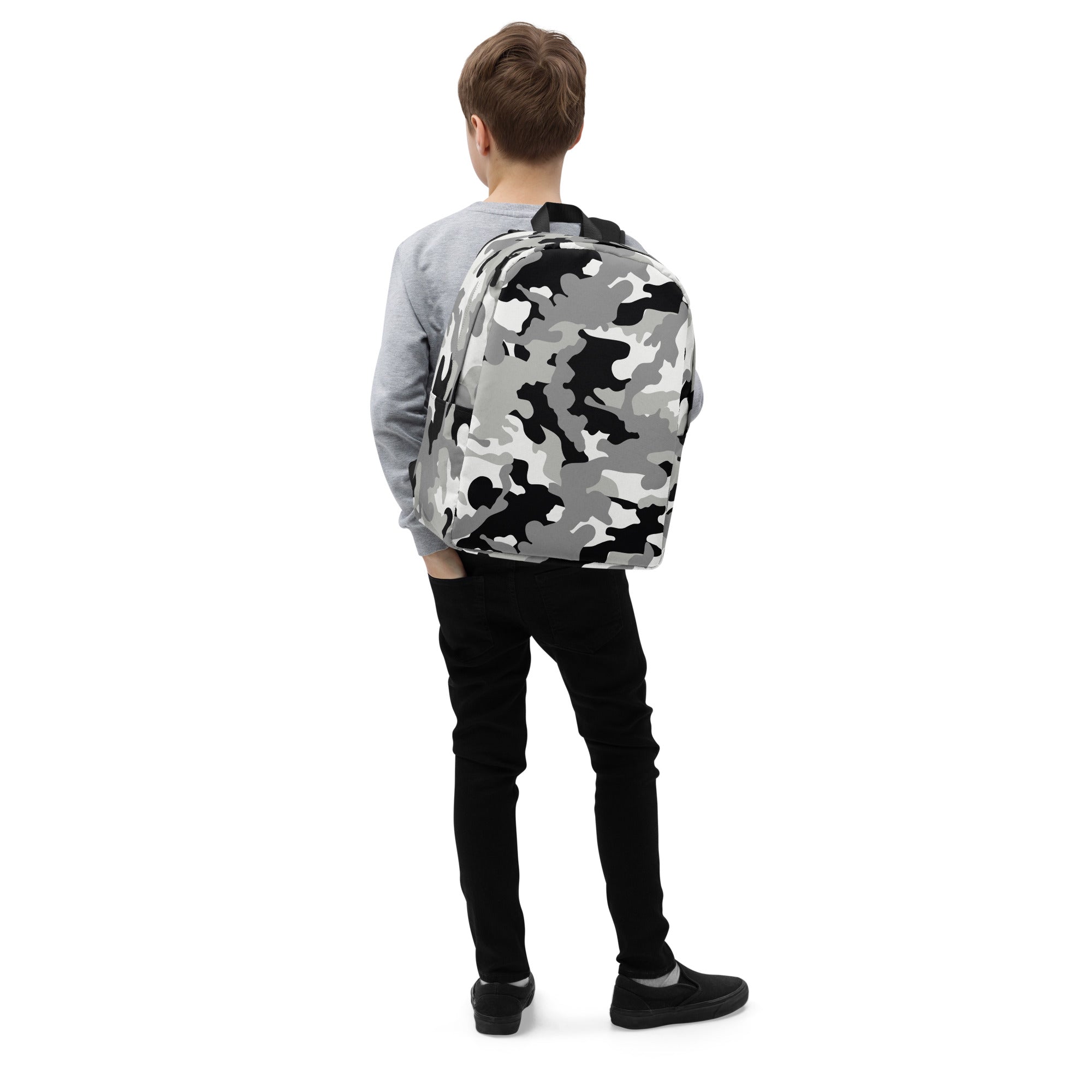 Minimalist Backpack- Camo Black And Grey