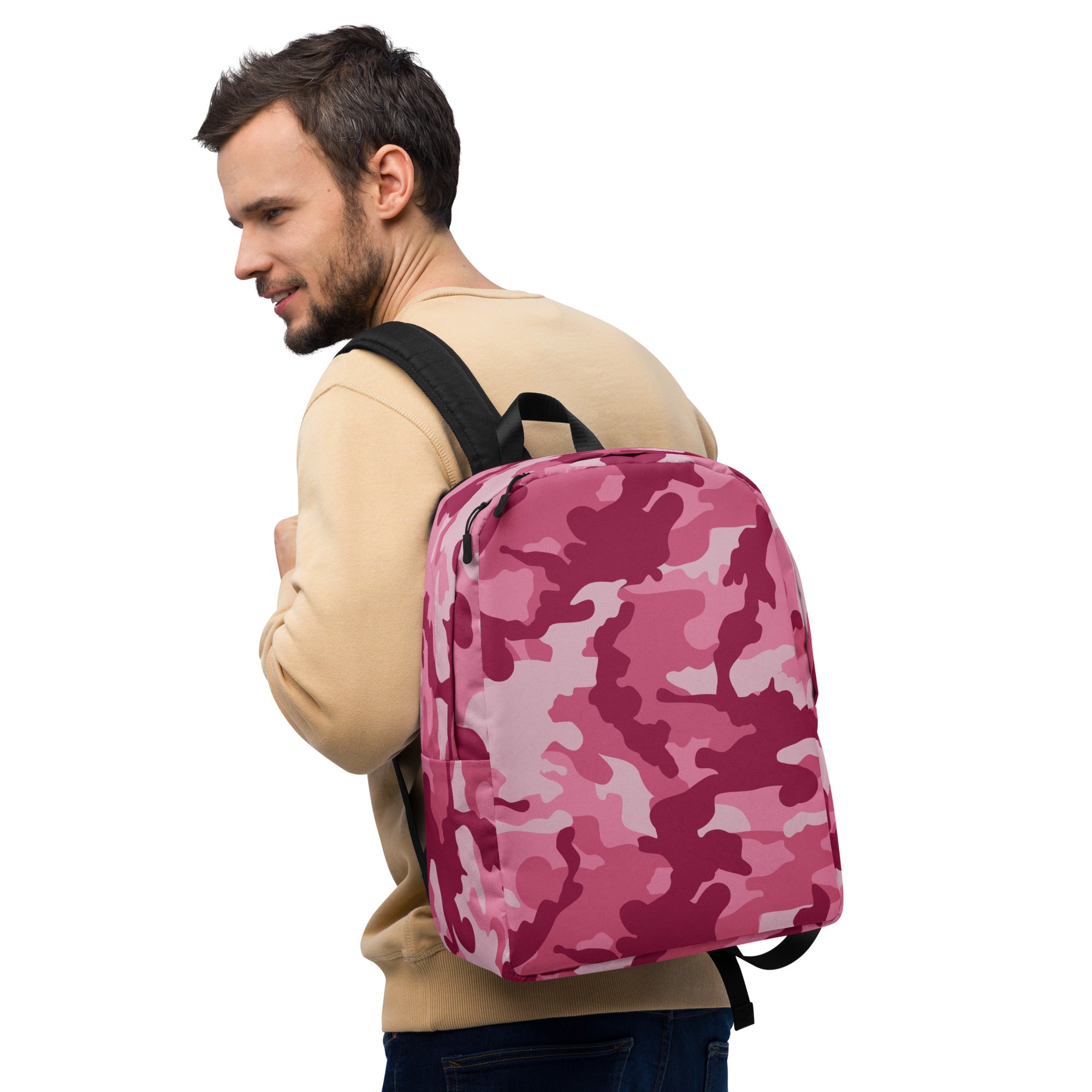 Minimalist Backpack- Camo Dark Pink