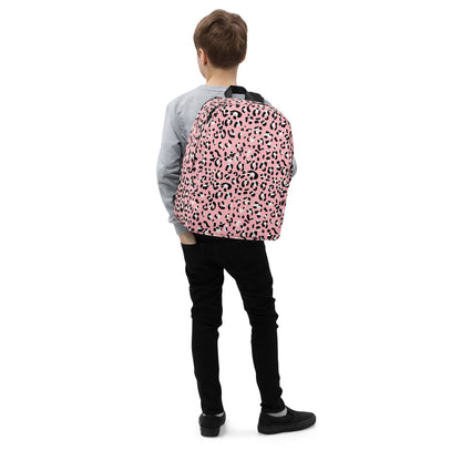 Minimalist Backpack- Leopard print Baby Pink