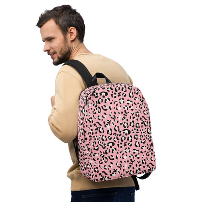 Minimalist Backpack- Leopard print Baby Pink