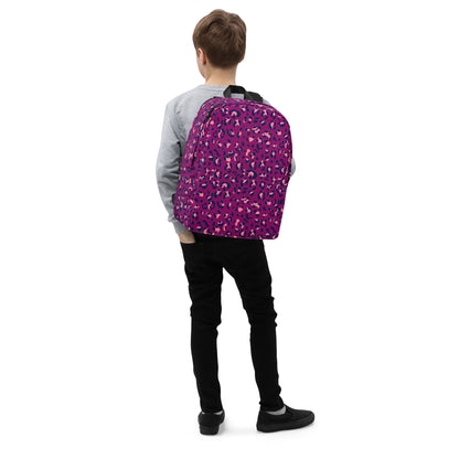 Minimalist Backpack- Leopard Print Purple
