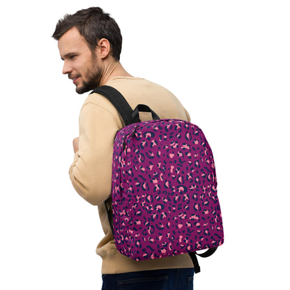 Minimalist Backpack- Leopard Print Purple