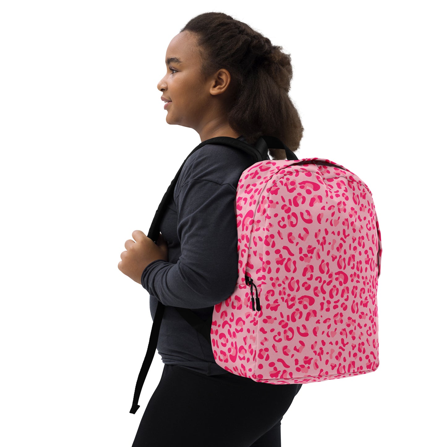 Minimalist Backpack- Leopard Print Light Light Pink
