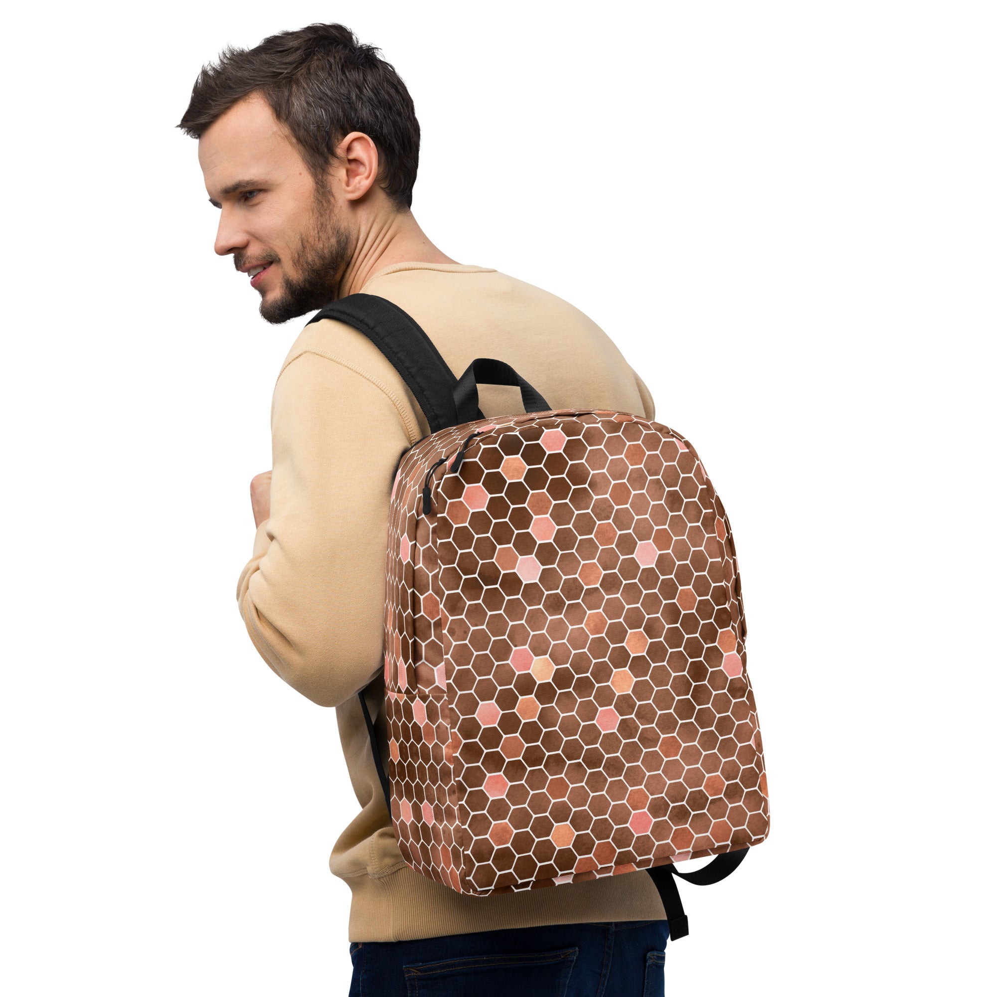 Minimalist Backpack- Honeycomb Brown