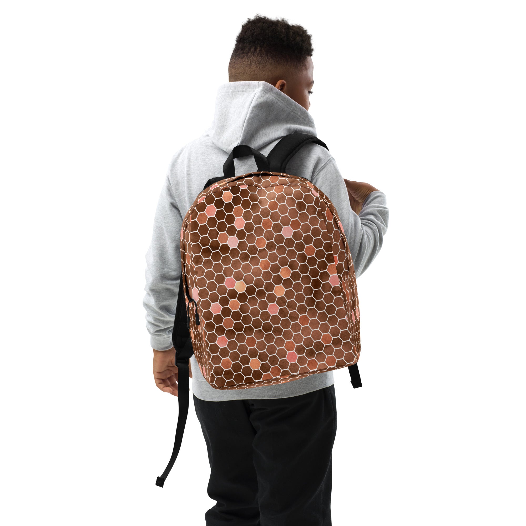 Minimalist Backpack- Honeycomb Brown