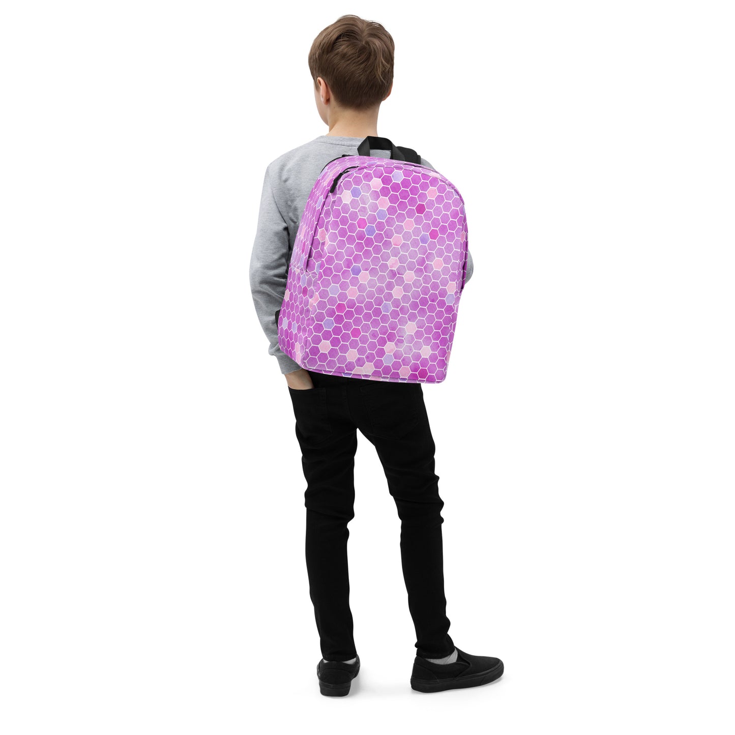 Minimalist Backpack- Honeycomb Pink
