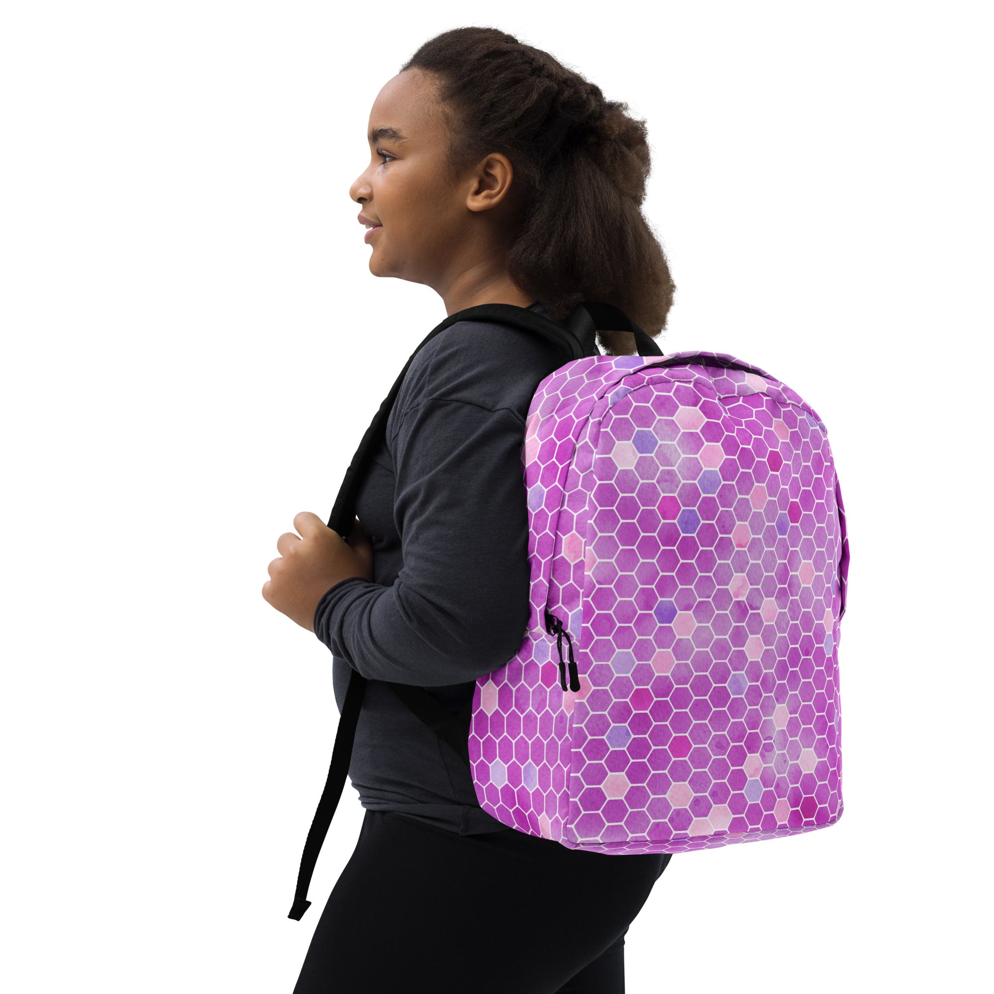 Minimalist Backpack- Honeycomb Pink