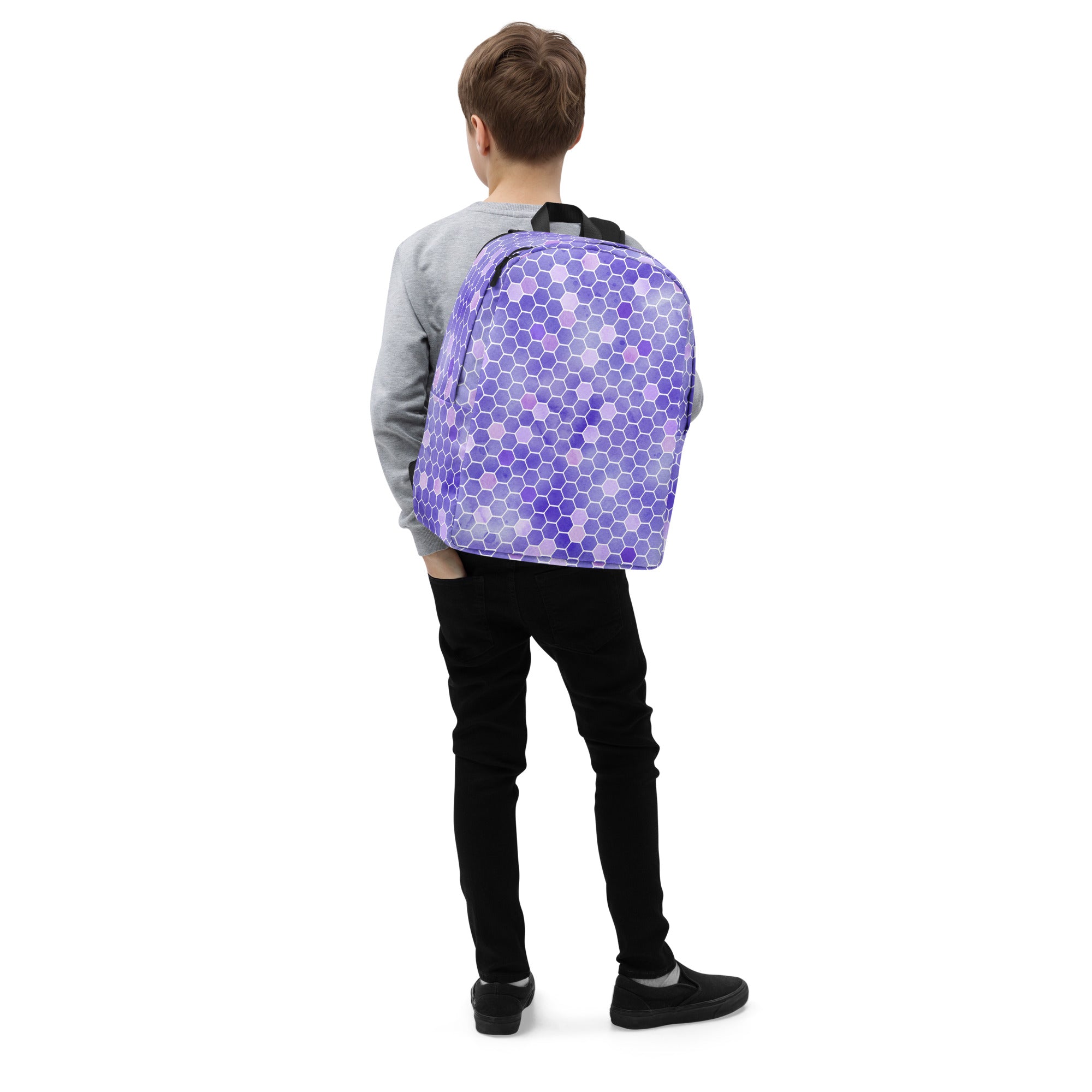 Minimalist Backpack- Honeycomb Purple