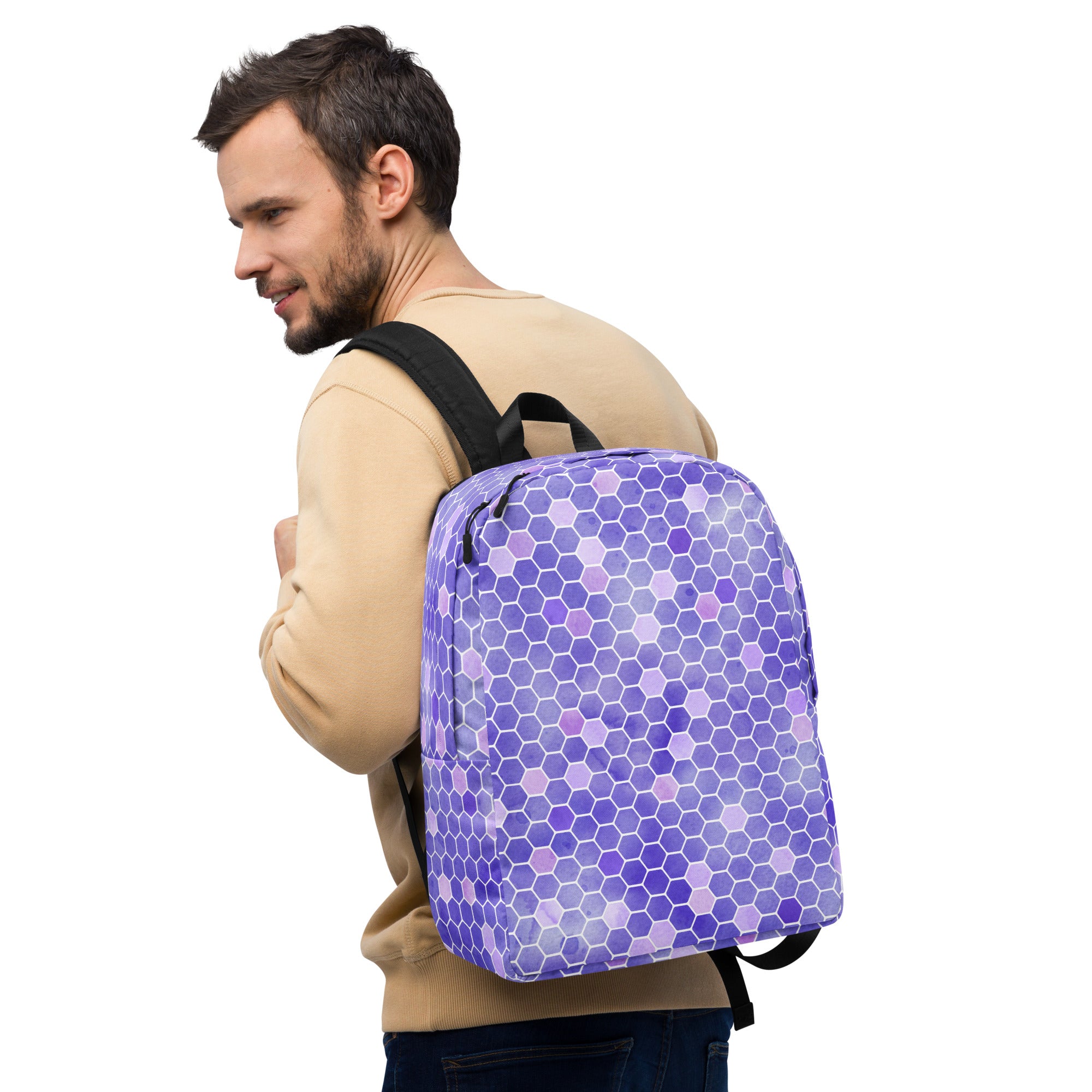 Minimalist Backpack- Honeycomb Purple