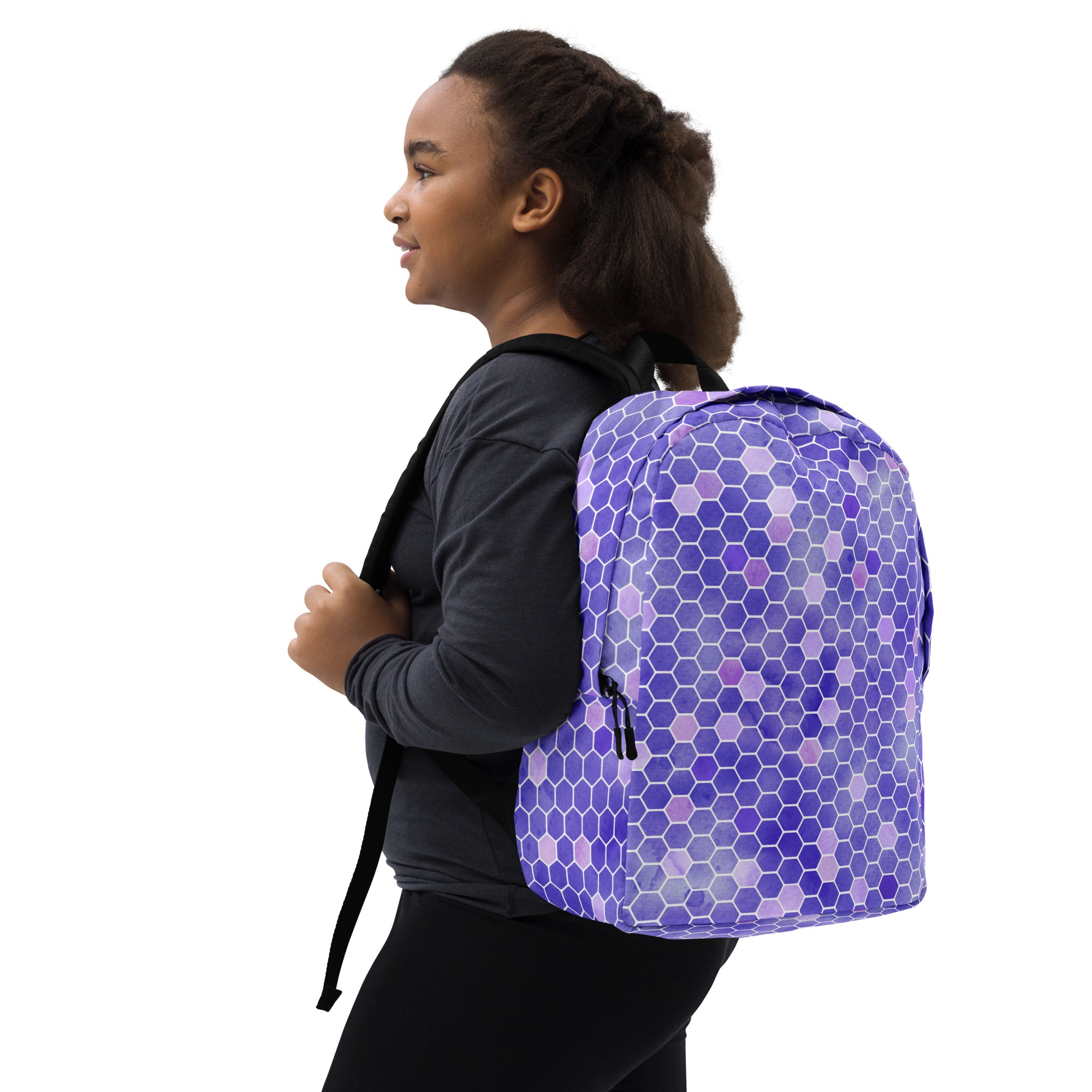 Minimalist Backpack- Honeycomb Purple