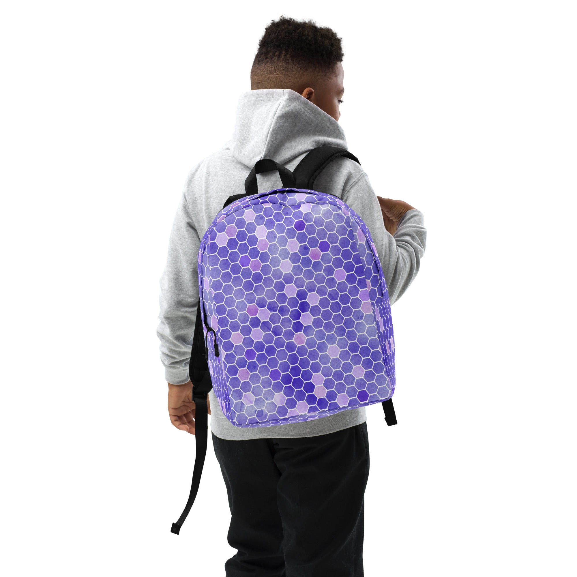 Minimalist Backpack- Honeycomb Purple
