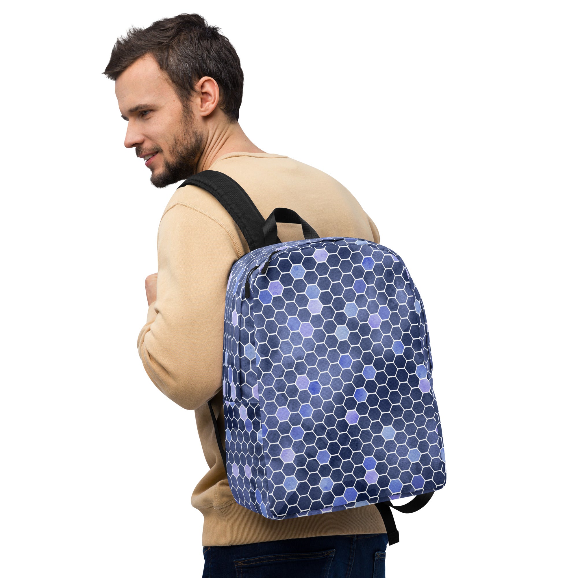 Minimalist Backpack- Honeycomb Blue