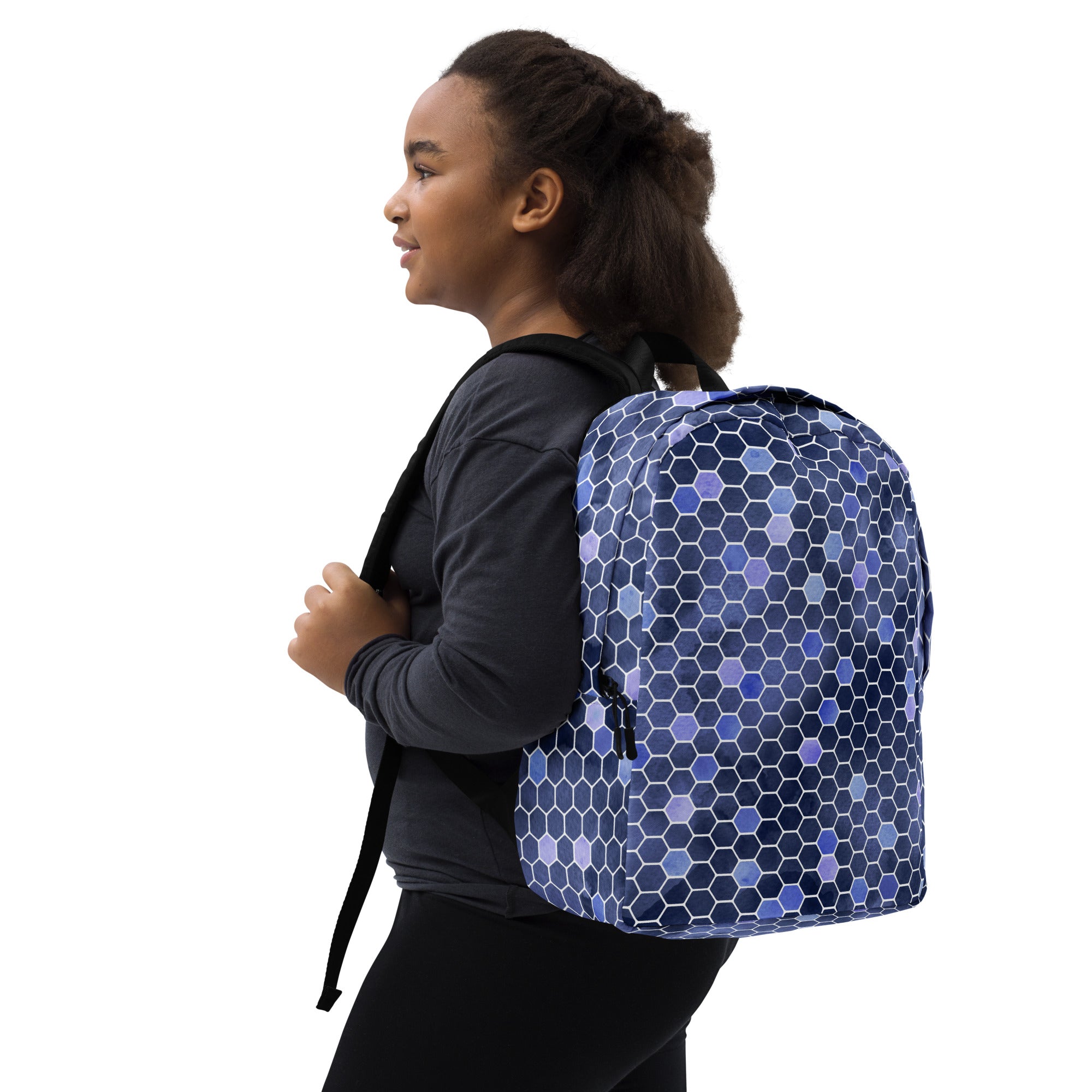 Minimalist Backpack- Honeycomb Blue