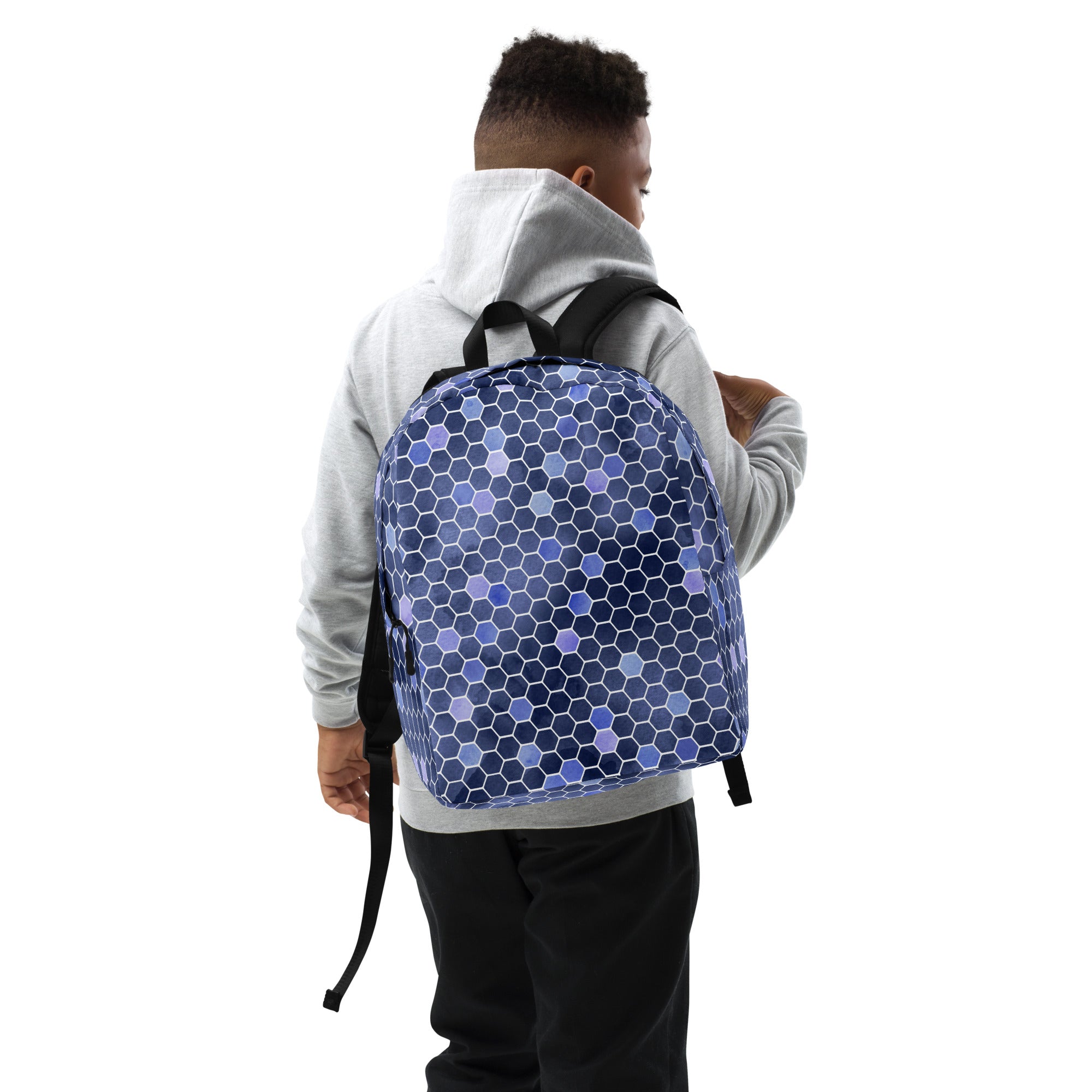 Minimalist Backpack- Honeycomb Blue